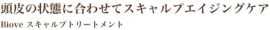 頭皮の状態に合わせてスキャルプエイジング -Bioveスキャルプトリートメント